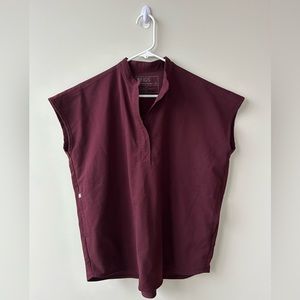 Figs Rafaela Oversized Burgundy XS Technical Scrub Top